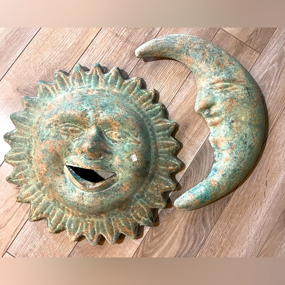 Ceramic Mexican made sun and moon